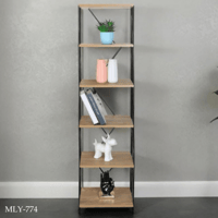 رف خشب عدة أرفف والوان