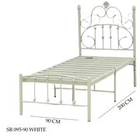 سرير عدة مقاسات لون أبيض