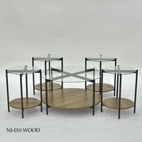 طقم طاولات خدمة زجاج عدة ألوان