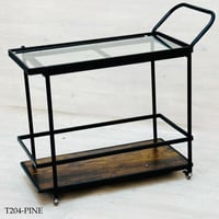 عربية خشب مع زجاج عدة ألوان