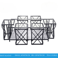 طقم طاولات زجاج عدة ألوان