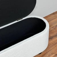 أريكة بوكليه بصندوق كبير أبيض 109 سم