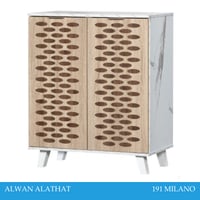 دولاب بابين وثلاث ابواب لون خشبي فاتح