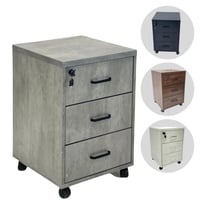 كمودينة خشب 3 أدراج متحركة عدة ألوان