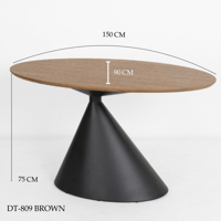 طاولة طعام لون بني 150و130 سم