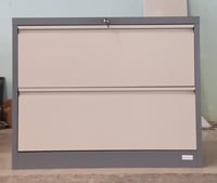 دولاب ملفات بدرجين لون رمادي وابيض