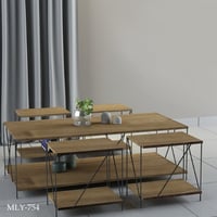 طقم طاولات 5 قطع خشب عدة ألوان