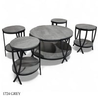 طقم طاولات خشب وسط عدة ألوان