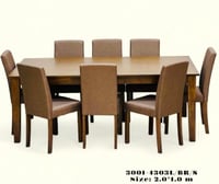 طقم طاولة طعام و8 كراسي خشبي غامق