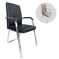 كرسي مكتبي جلد اسود وبيج