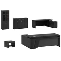 مكتب مدراء عدة ودواليب اشكال رصاصي غامق