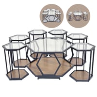 طقم طاولات زجاج عدة ألوان