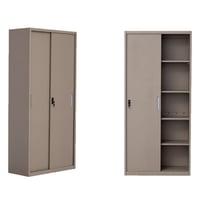 دولاب مكتبي بابين معدن بيج