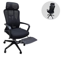 كرسي مكتب شبك دوار مريح لون اسود