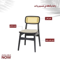 طقم 2 كراسي خشب وراتان أسود