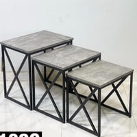 طاولة شاي خشب مدرج لون رمادي