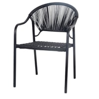 كرسي جلوس بحبال لون اسود يتحمل الحرارة والأمطار