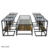 طقم طاولات وسط زجاج عدة ألوان