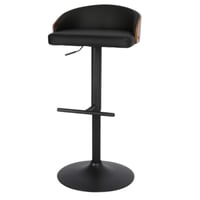 كرسي بار أسود وخشبي