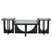 طقم طاولات وسط زجاج اسود