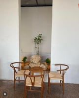 طقم 2 كراسي بوهيمي لون خشبي غامق