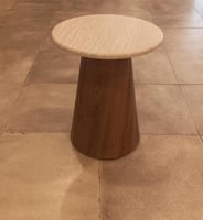 طقم طاولات وسط وخدمة لون بني