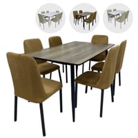 طقم طاولات طعام 6و4 كراسي مخمل عدة الوان