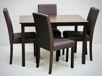 طقم طاولة 4 كراسي ماليزي خشبي غامق