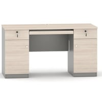 طاولة كمبيوتر لون خشبي فاتح مقاس 140 سم