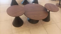 طقم طاولات خشبي غامق