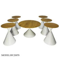 طقم طاولات خشبي ومعدن متعدد الألوان