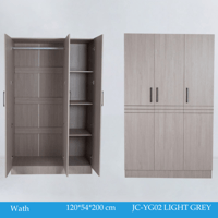 دولاب ملابس بتصميم عصري رمادي فاتح