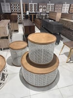 طقم طاولات خشب 3 قطع فخمة