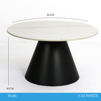 طقم طاولتين دائرية من حجر بورسلان