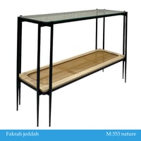 مدخل زجاج وراتان عدة ألوان