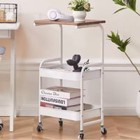 سلة تخزين من رفين أبيض