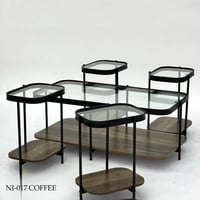 طقم طاولات خدمة زجاج عدة ألوان