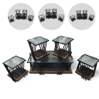 طقم طاولات قزاز وراتان عدة الوان