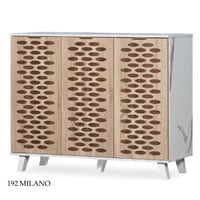 دولاب بابين وثلاث ابواب لون خشبي فاتح