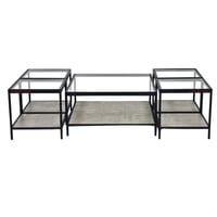 طقم طاولة خدمة وسط قزاز وخشب