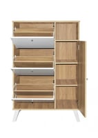 خزانة أحذية ٣ادوار لون بني فاتح وابيض