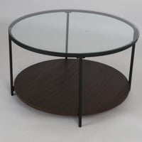 طاولة خدمة زجاج لون كوفي