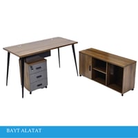 طقم مكاتب مع سكرتاريه وادراج 120و140 سم عدة الوان