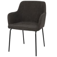 طقم 2 كراسي قماش رمادي غامق