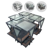 طقم طاولات قزاز وراتان عدة الوان