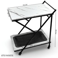 عربية تقديم خشب وراتان عدة الوان