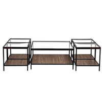 طقم طاولة خدمة وسط قزاز وخشب