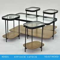 طقم طاولات خدمة زجاج عدة ألوان