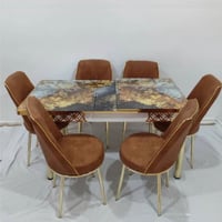 طاولة طعام 6 كرسي تركي لون بني