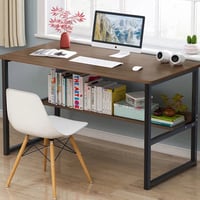 مكتب خشبي غامق برف سفلي